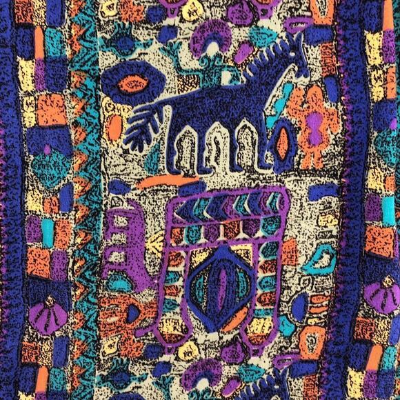 90s rayon southwestern print shirt 1990s vintage - Picture 3 of 4